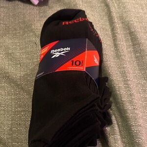 Reebok Black and Red Athletic Socks - 10 Pack